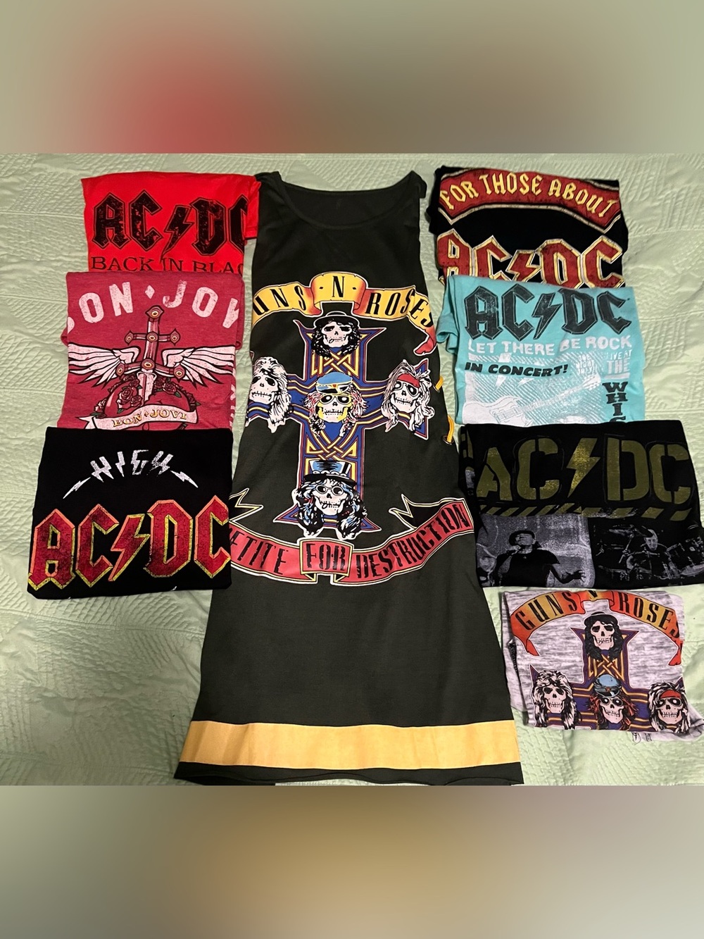 Classic Rock Band Tee Collection . 8 pieces.